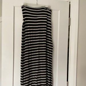 Striped cotton floor length skirt
